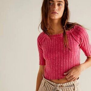 New with tags We the Free FP Meant to Be ribbed cropped baby XS tee